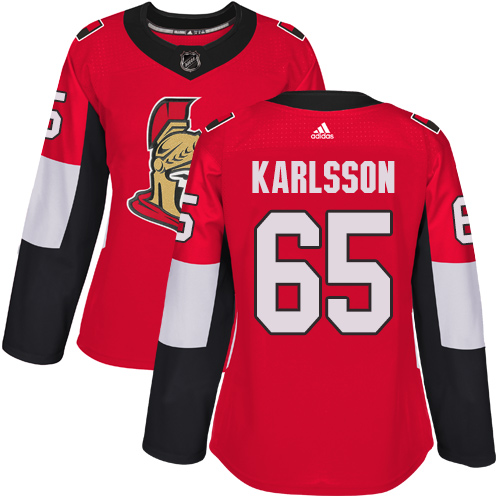 Adidas Senators #65 Erik Karlsson Red Home Authentic Women's Stitched NHL Jersey